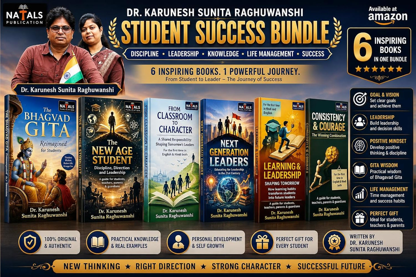 Dr. Karunesh Sunita Raghuwanshi's Student Development Collection : Leadership, Character Building & Personal Growth – 6 Books in One Bundle