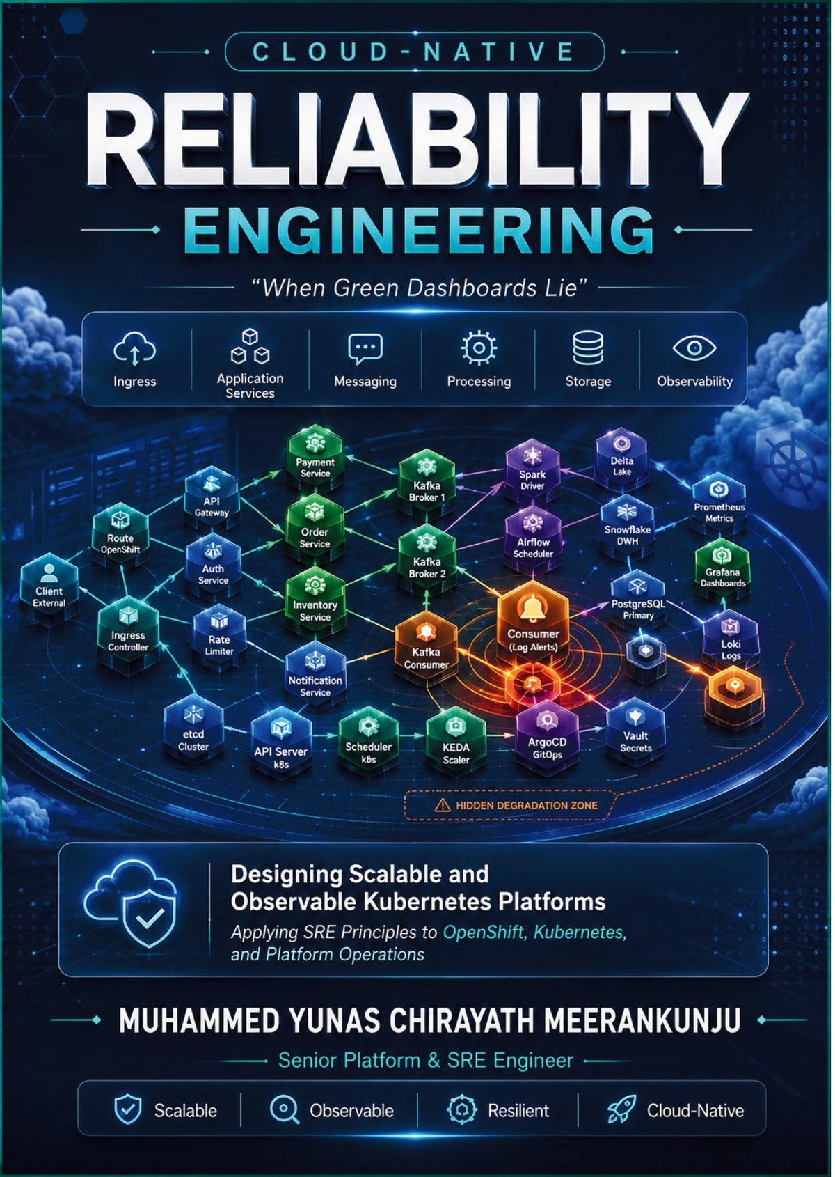 Cloud-Native Reliability Engineering: Designing Scalable and Observable Kubernetes Platforms - Applying SRE Principles to OpenShift, Kubernetes, Observability, and Platform Operations