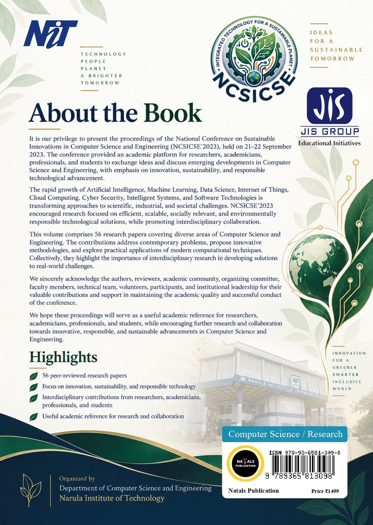 National Conference on Sustainable Innovations in Computer Science and Engineering (NCSICSE’2023), Volume 1